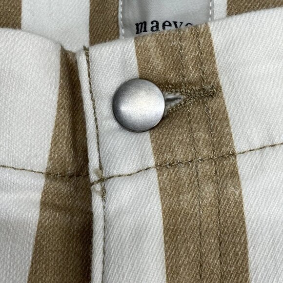 Maeve Women’s High-Rise Wide-Leg Jeans – Khaki Brown/White Stripe – Size 30 - Picture 8 of 9